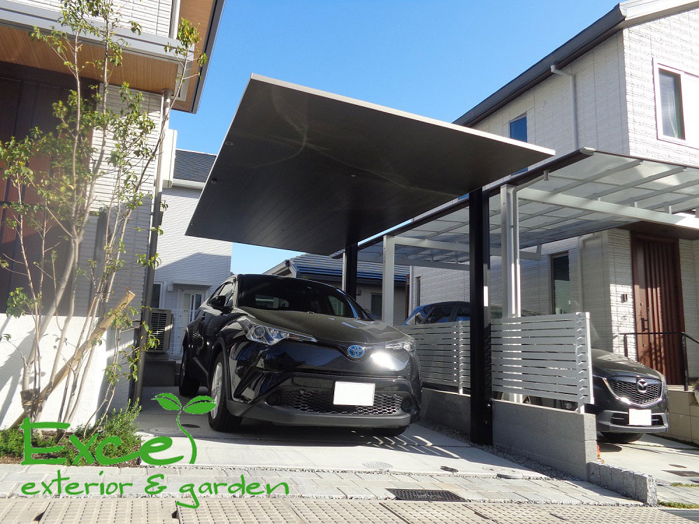 日本未入荷 エクステリア ガーデン FelijuカーポートSC 縦2連棟 60-57型 標準柱H22 W5,999×L11,420 